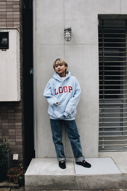 LOOP SATIN EMBROIDERY HOODIE