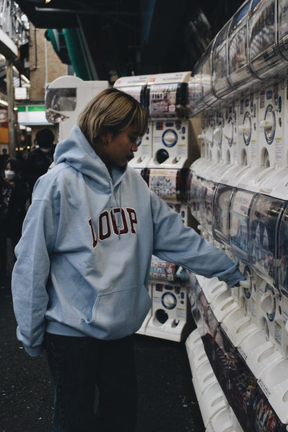 LOOP SATIN EMBROIDERY HOODIE
