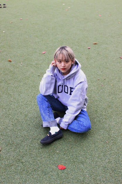 LOOP SATIN EMBROIDERY HOODIE