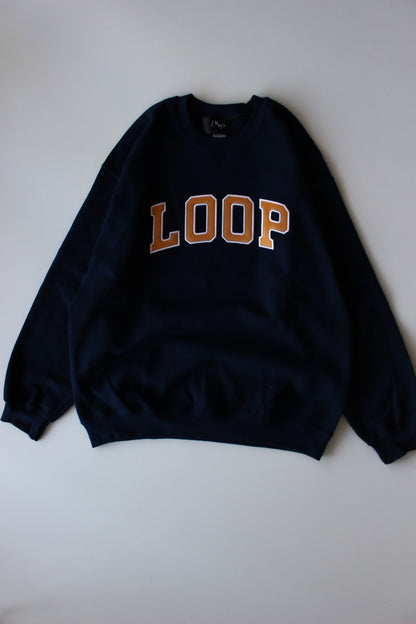 LOOP SATIN EMBROIDERY SWEAT