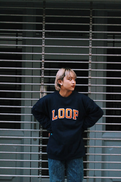LOOP SATIN EMBROIDERY SWEAT