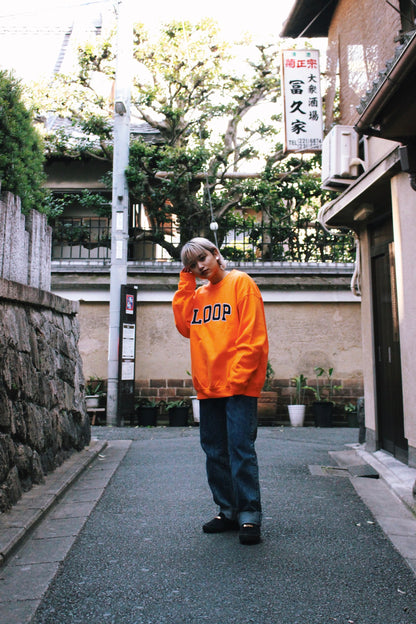 LOOP SATIN EMBROIDERY SWEAT