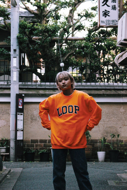 LOOP SATIN EMBROIDERY SWEAT