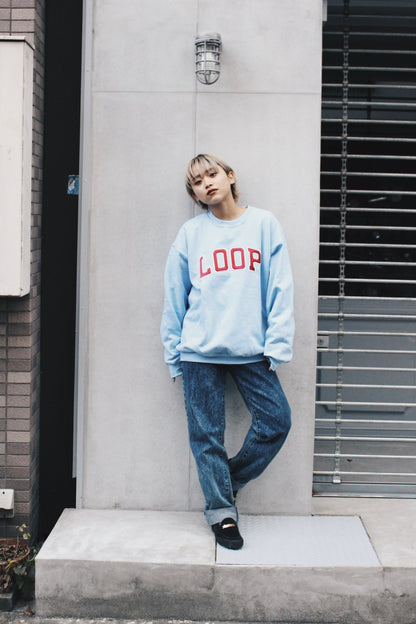 LOOP SATIN EMBROIDERY SWEAT