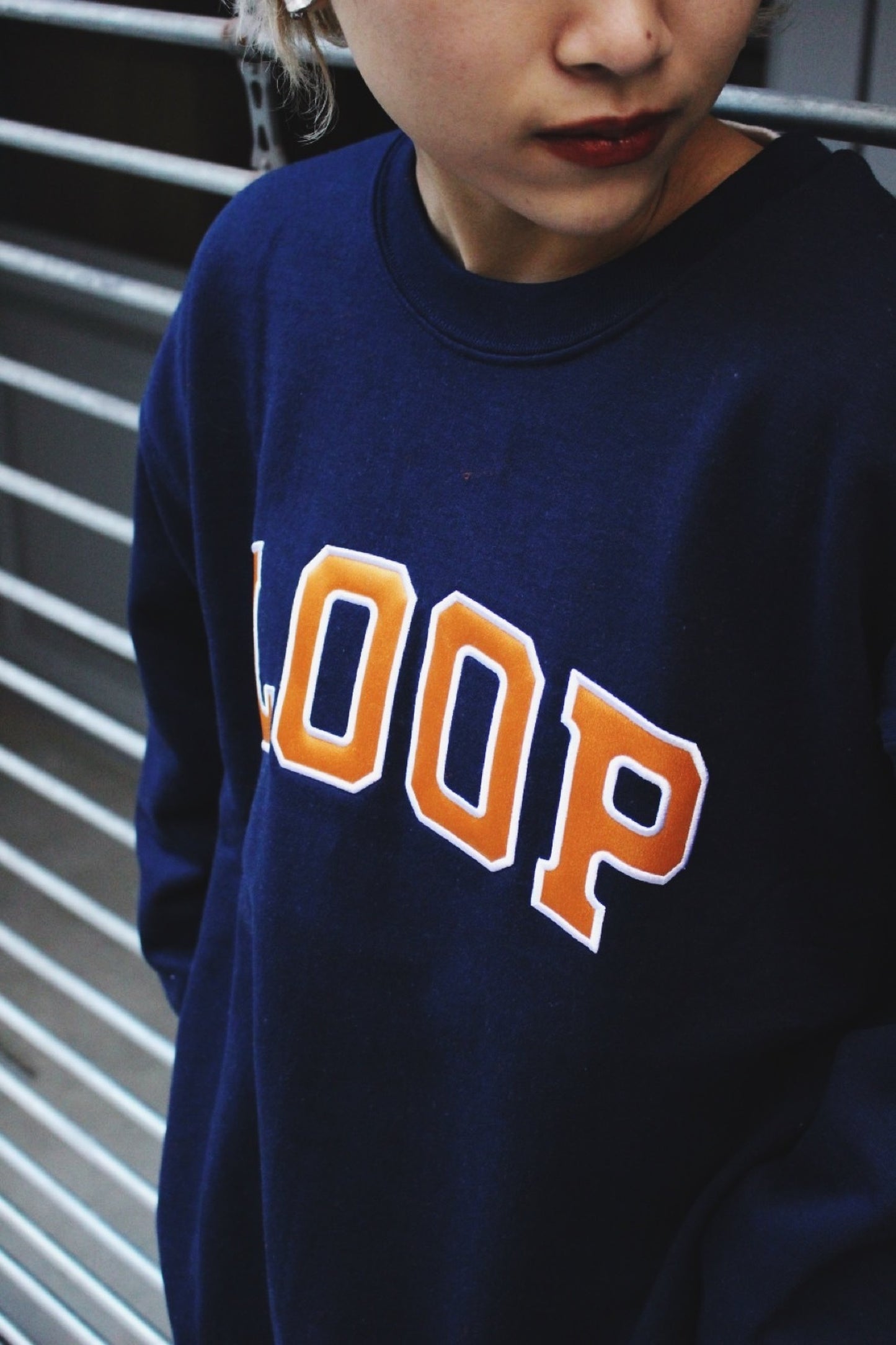 LOOP SATIN EMBROIDERY SWEAT