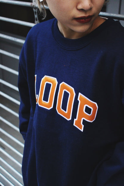 LOOP SATIN EMBROIDERY SWEAT