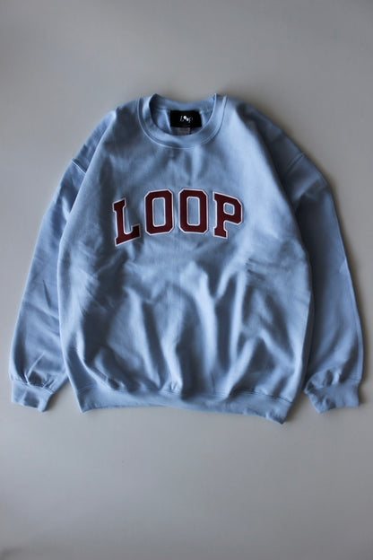 LOOP SATIN EMBROIDERY SWEAT