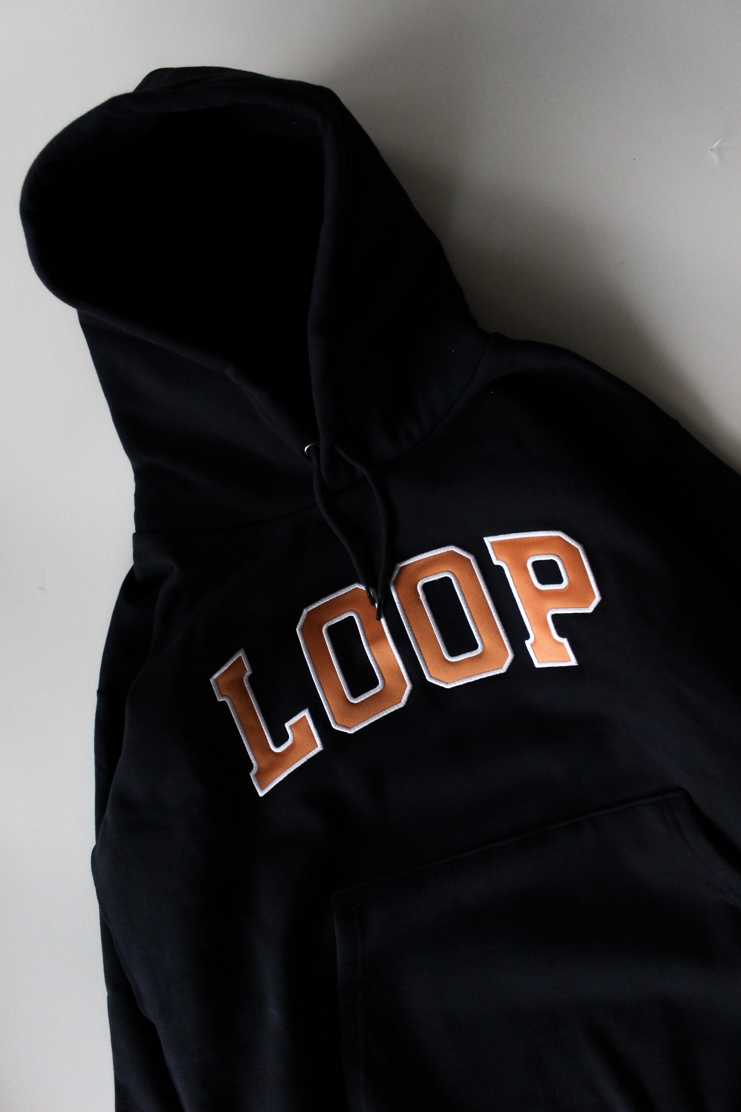 LOOP SATIN EMBROIDERY HOODIE