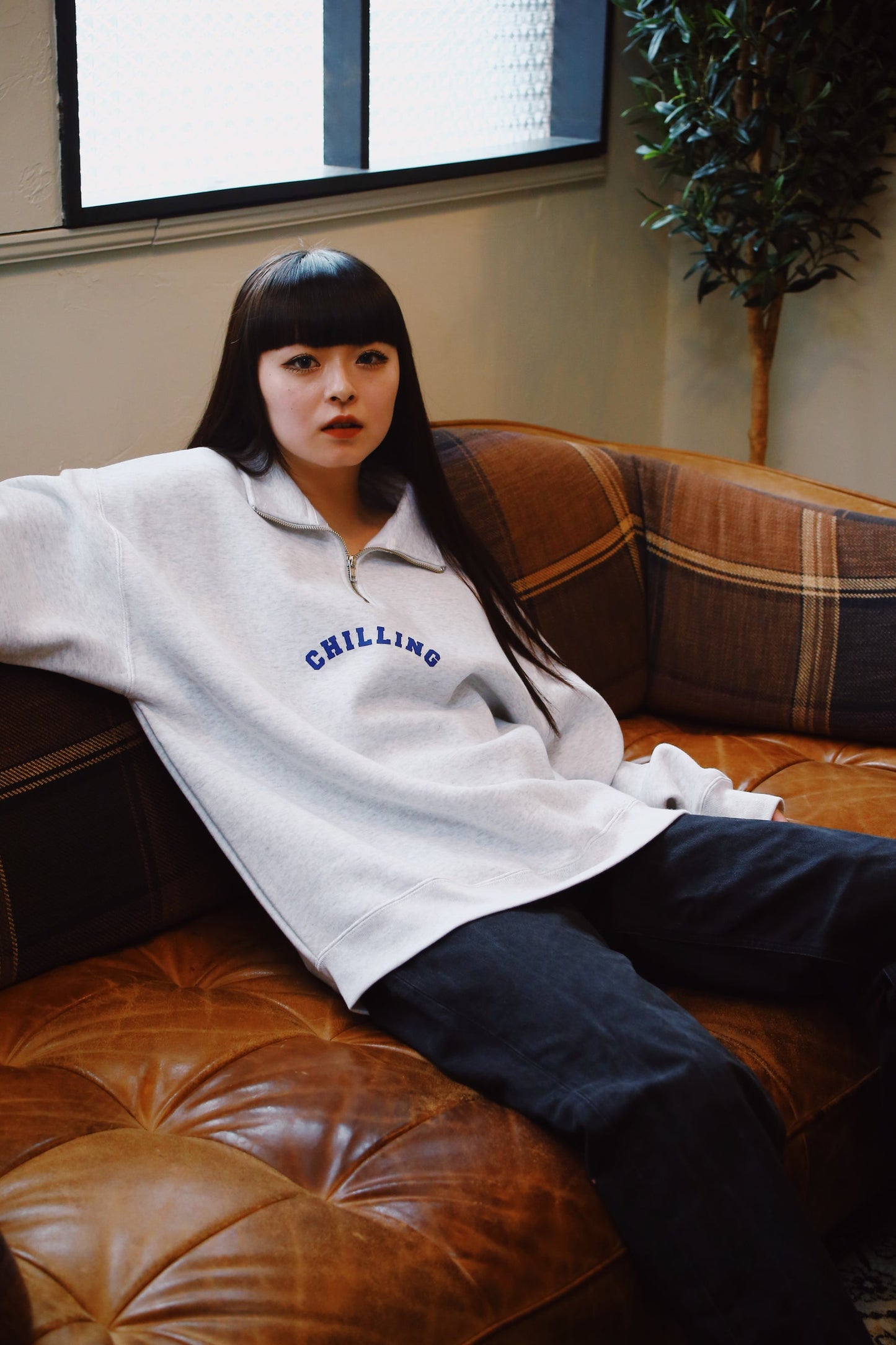 【再販売】chilling half zip shirt