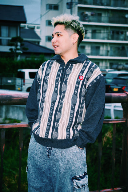 retro half zip knit