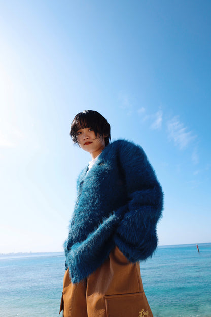 MOHAIR LIKE KNIT CARDIGAN
