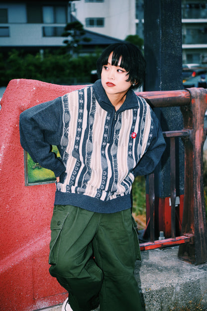 retro half zip knit