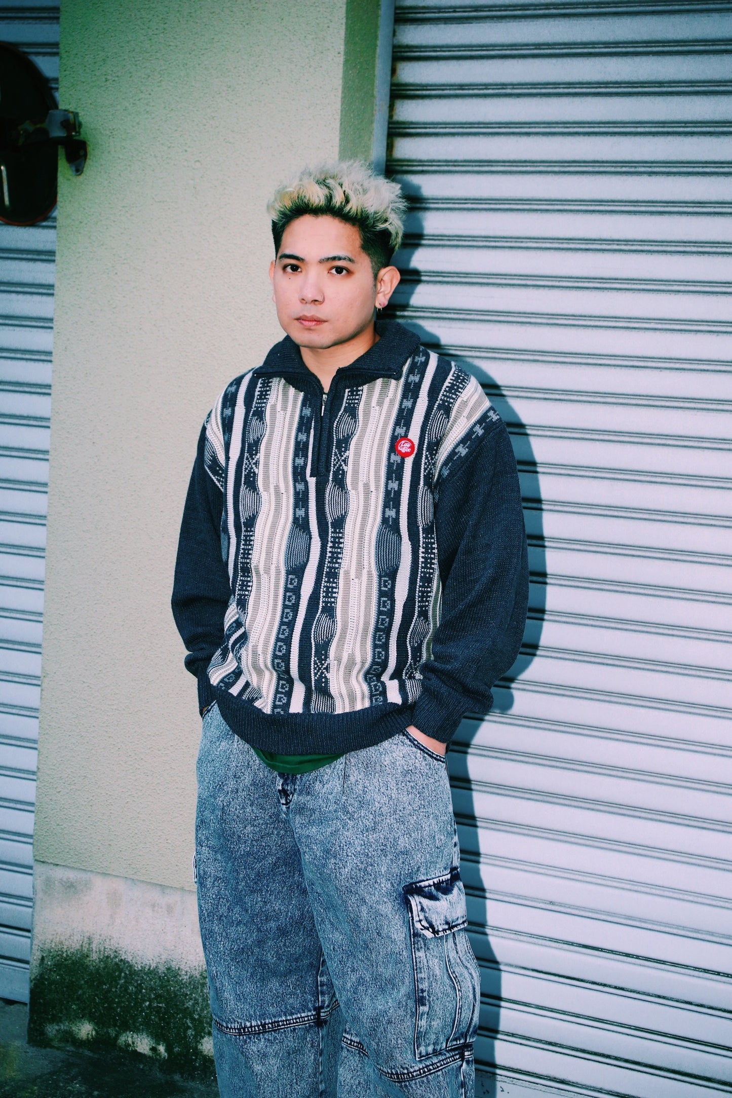 retro half zip knit