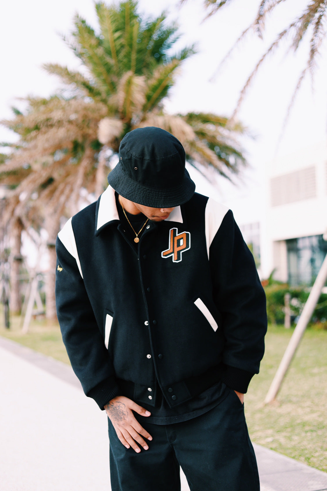 LOOP LEATHER STADIUM JACKET