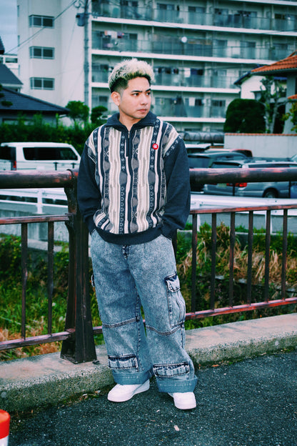 retro half zip knit