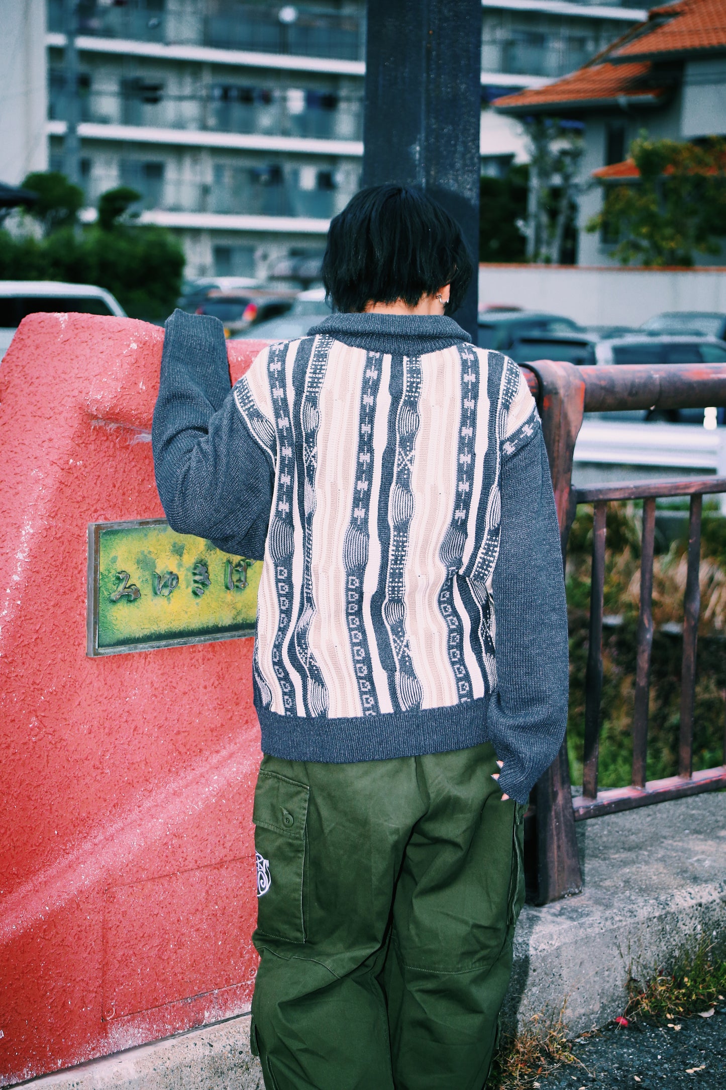 retro half zip knit