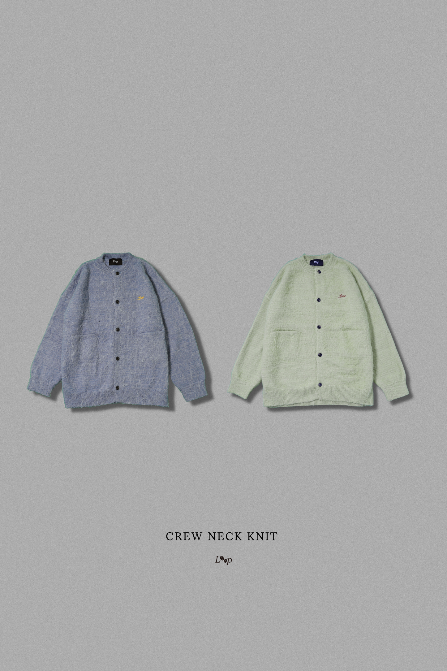 CREW NECK KNIT CARDIGAN