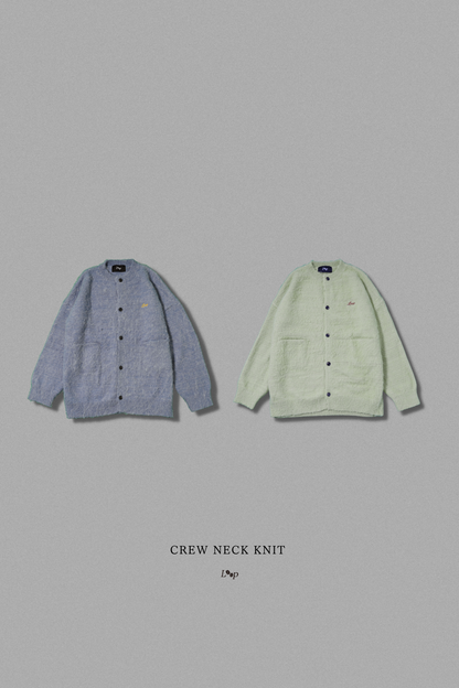 CREW NECK KNIT CARDIGAN