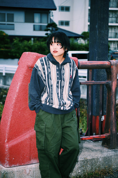 retro half zip knit