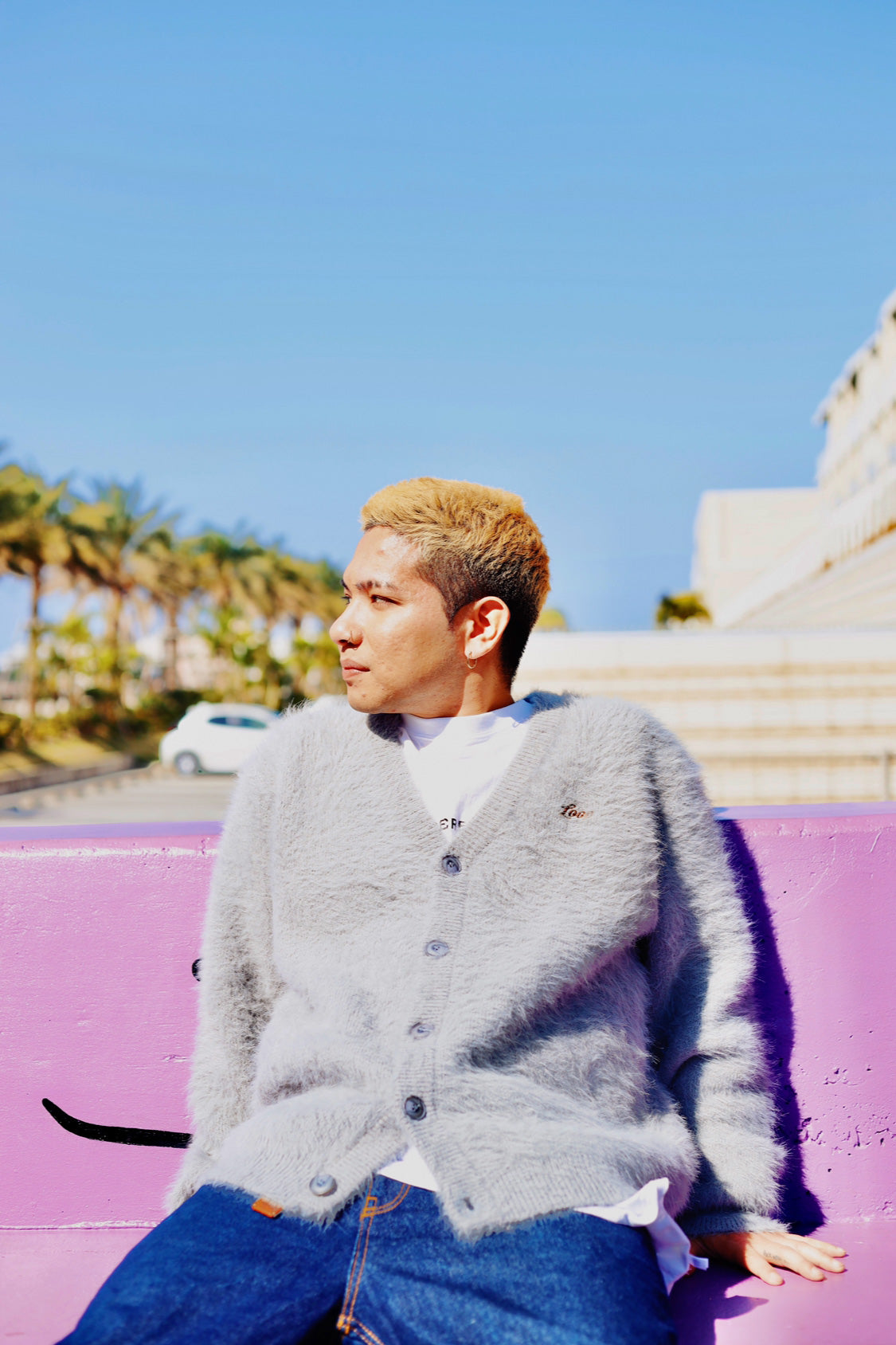 MOHAIR LIKE KNIT CARDIGAN